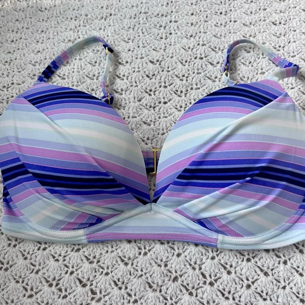 Victoria's Secret Angel Convertible Bikini Top- 32DD- Escape Stripe multicolor - Picture 5 of 11